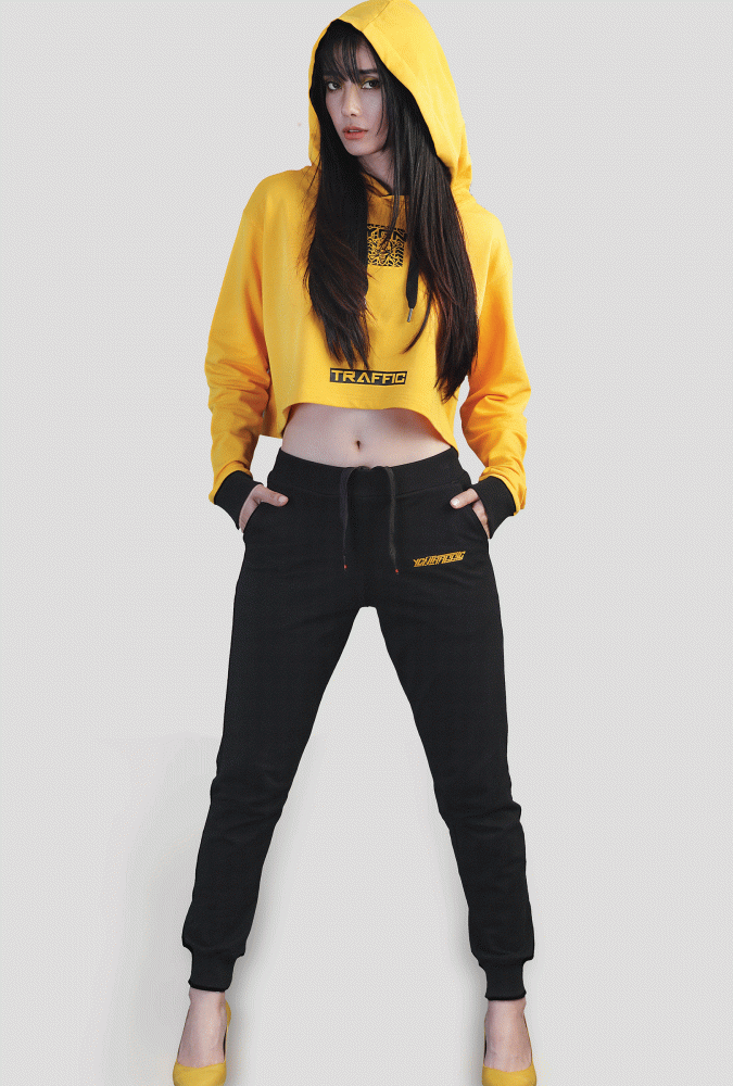 Hoodie Girl Crop Top (Yellow)